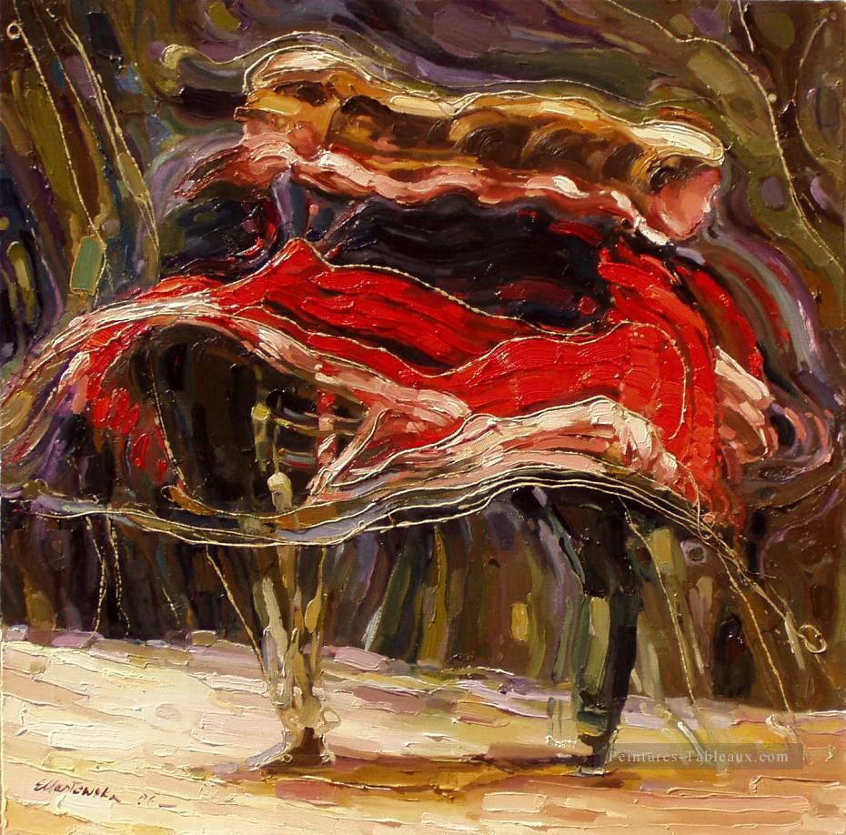 Ewa Maslowska Ballet Rouge Peintures à l'huile
